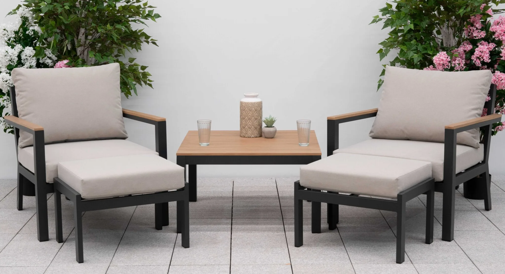 Heidi 5pc Lounging Set with Square Side Table